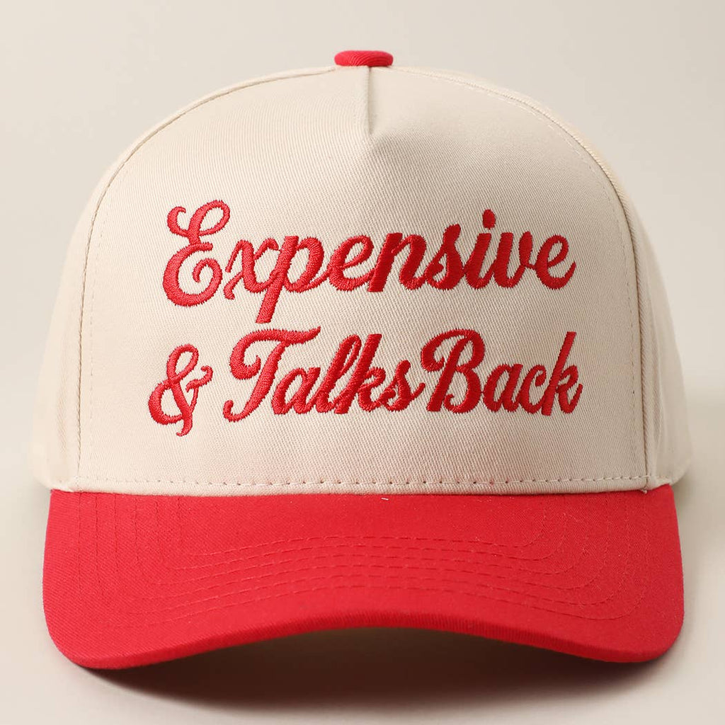 Expensive & Talks Back Embroidered Two Tone Trucker Hat