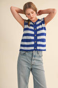 STRIPED KNIT SWEATER VEST MSW11347