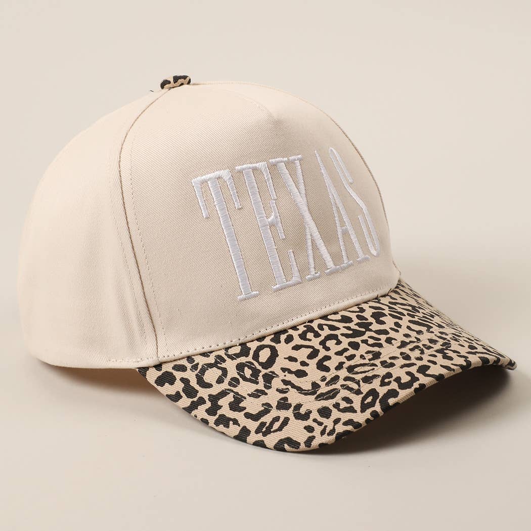 TEXAS Embroidery Leopard Two-Tone Trucker Hat