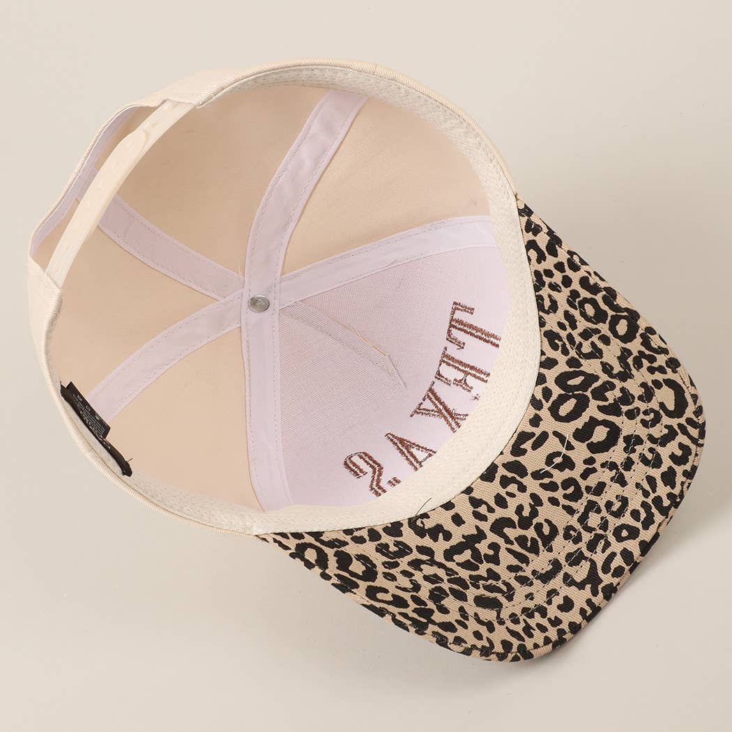 TEXAS Embroidery Leopard Two-Tone Trucker Hat