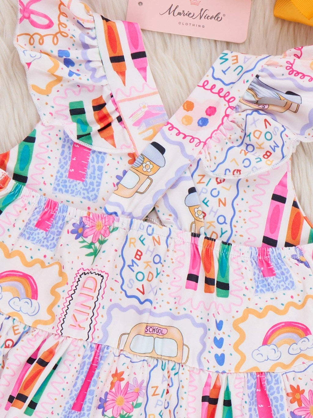 Notebook Scribbles Ruffle Dress
