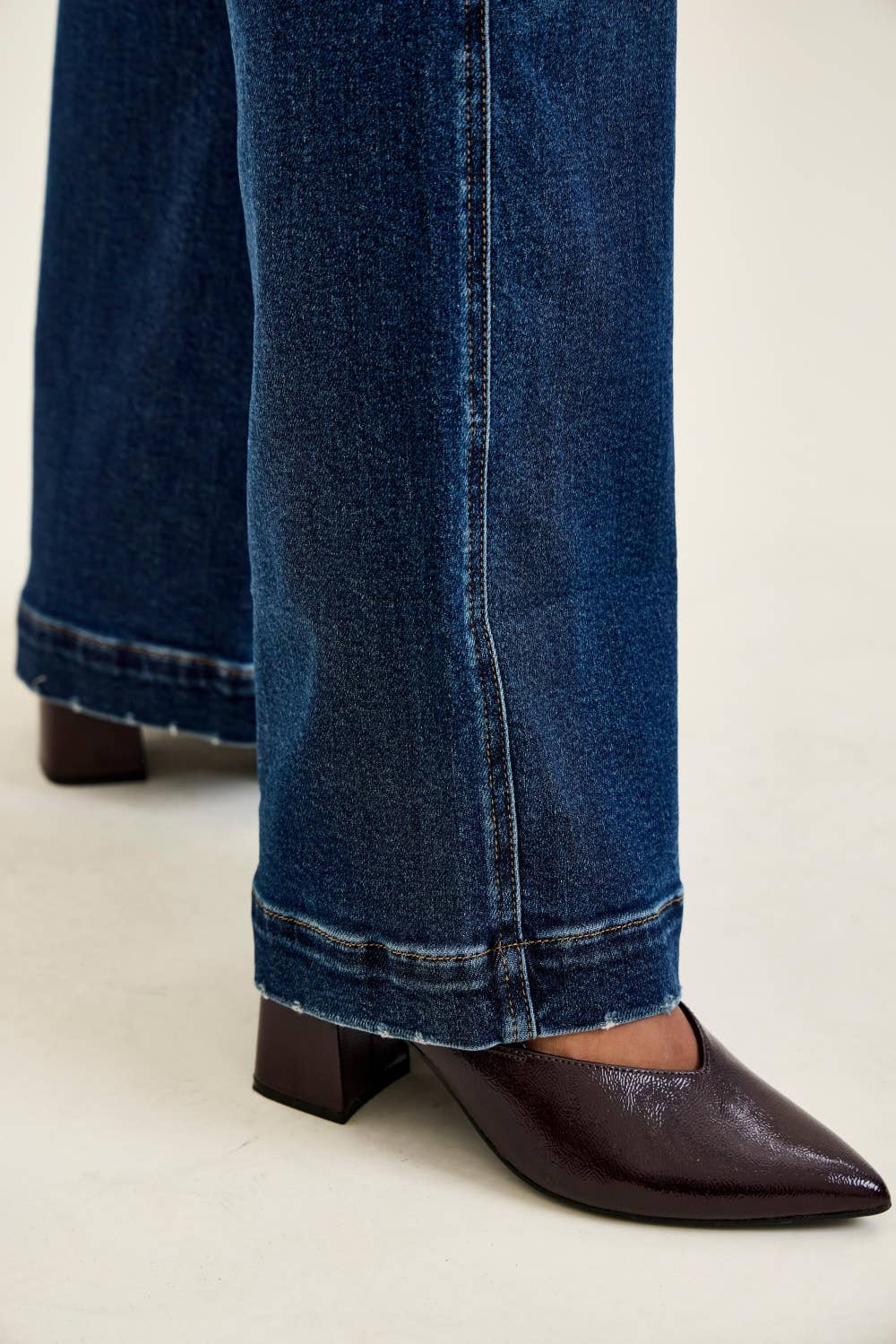 HW "LUX" Retro Wide w/ Front Tab Closure DK Fade Indigo