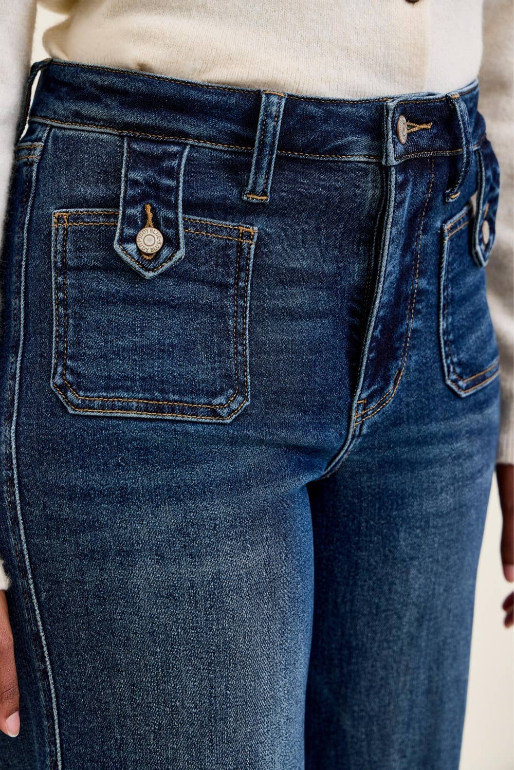 HW "LUX" Retro Wide w/ Front Tab Closure DK Fade Indigo