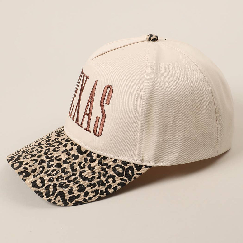 TEXAS Embroidery Leopard Two-Tone Trucker Hat
