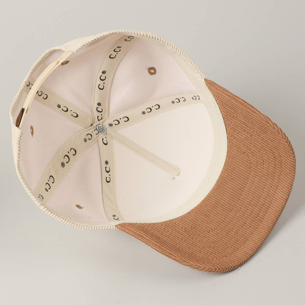 Santa's Favorite Glitter Text 5 Panel Corduroy Cap