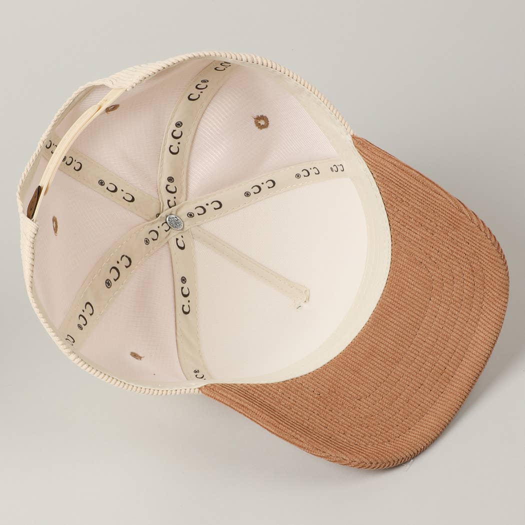 Santa's Favorite Glitter Text 5 Panel Corduroy Cap