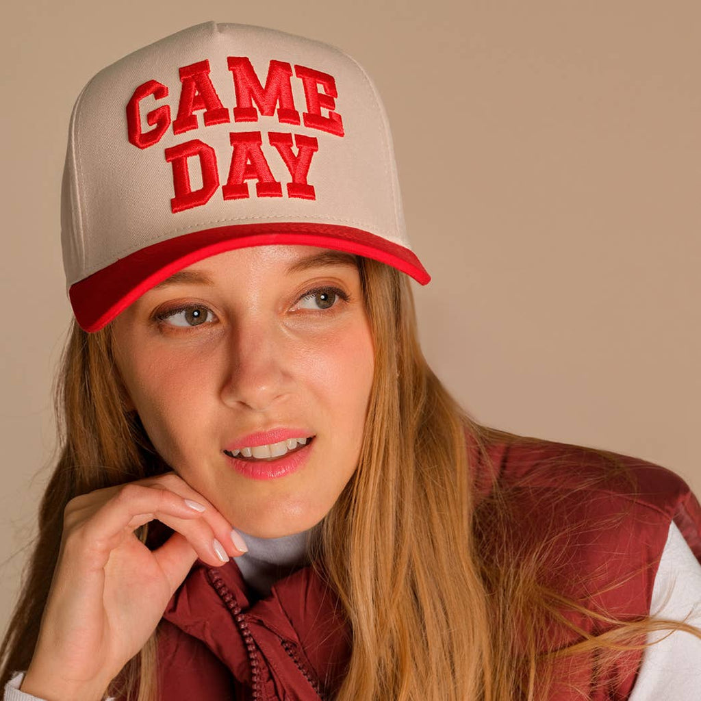 GAME DAY 3D Letter Embroidered Two-Tone Trucker Hat