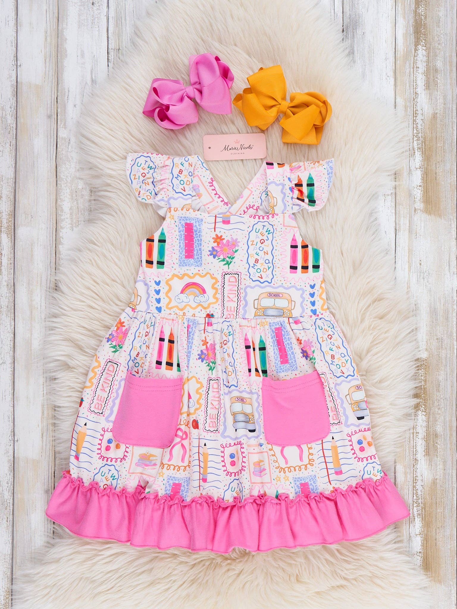 Notebook Scribbles Ruffle Dress