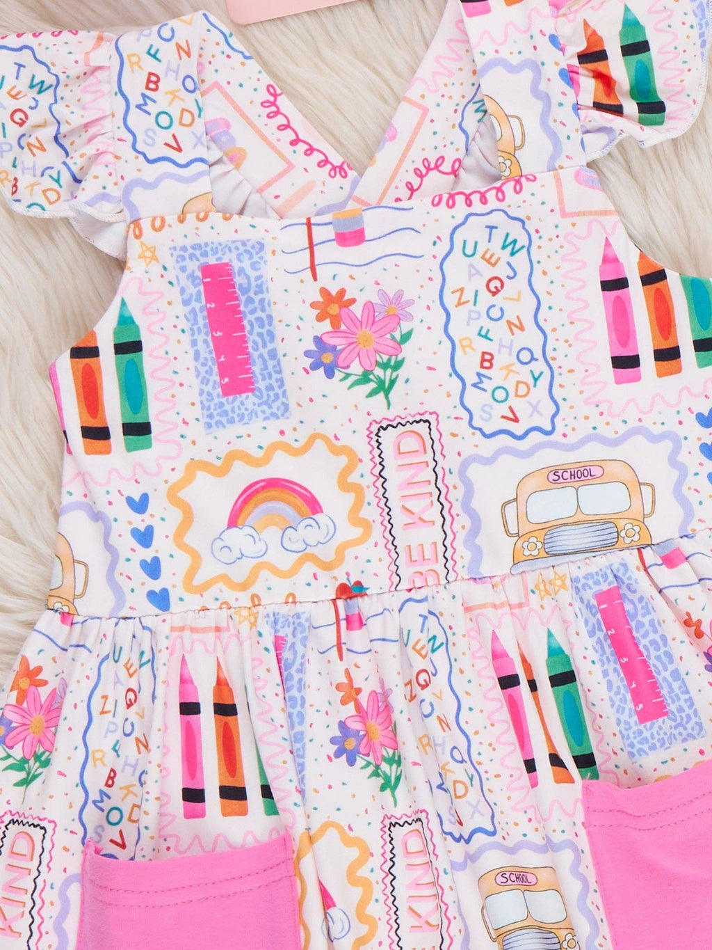 Notebook Scribbles Ruffle Dress