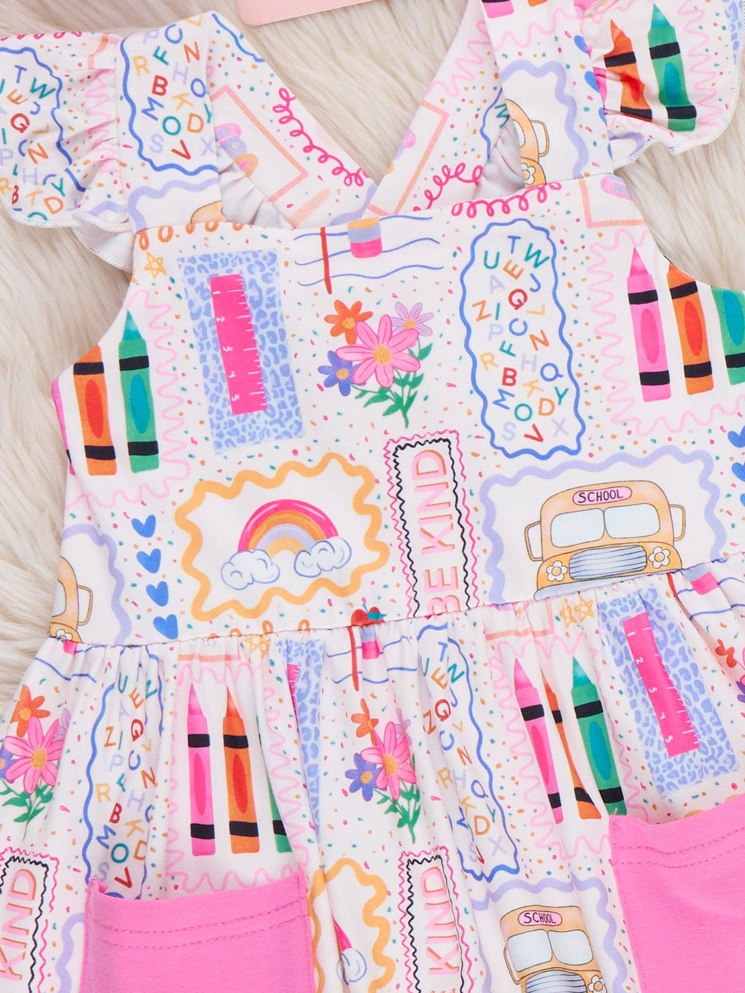 Notebook Scribbles Ruffle Dress