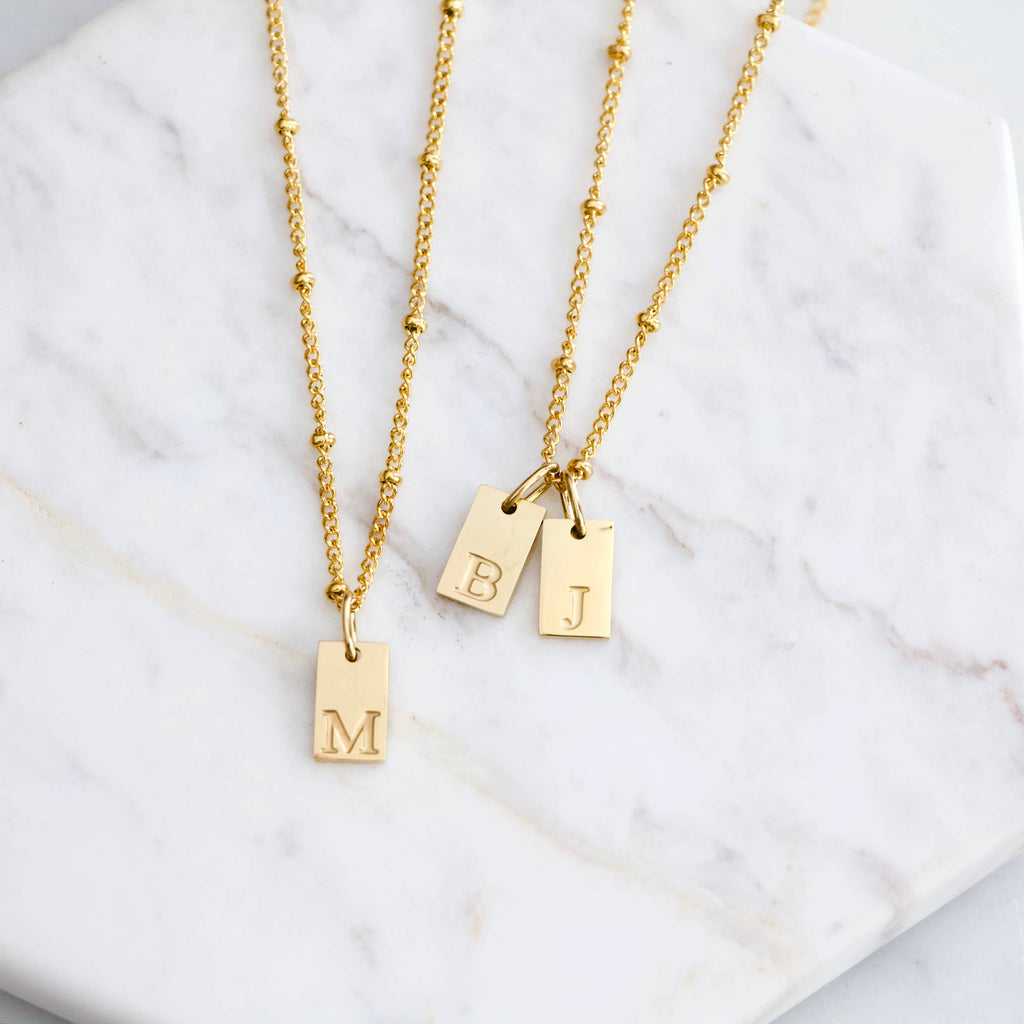 Stamped Letter Necklace 