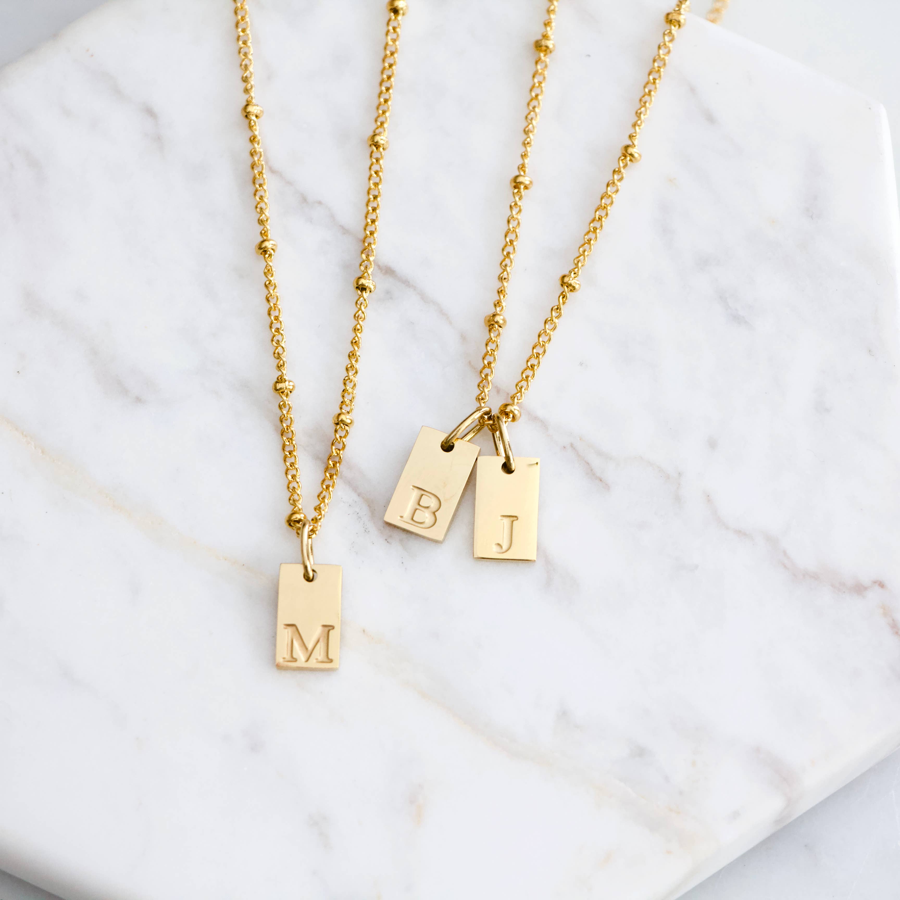 Stamped Letter Necklace 