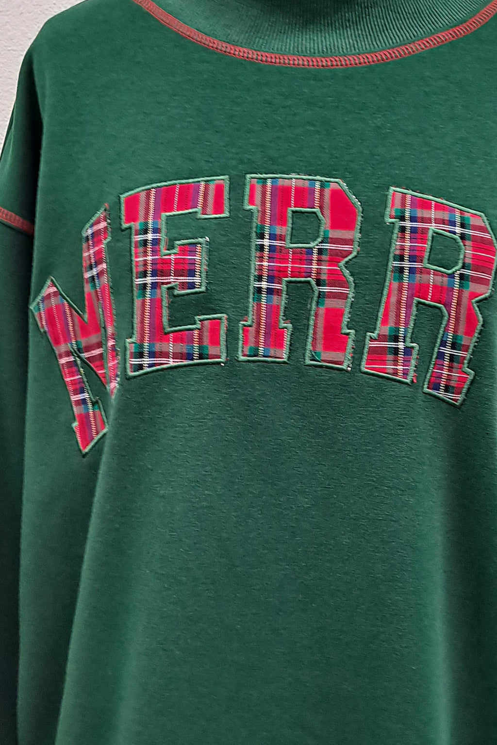 Merry Plaid Patch Holiday Sweatshirt