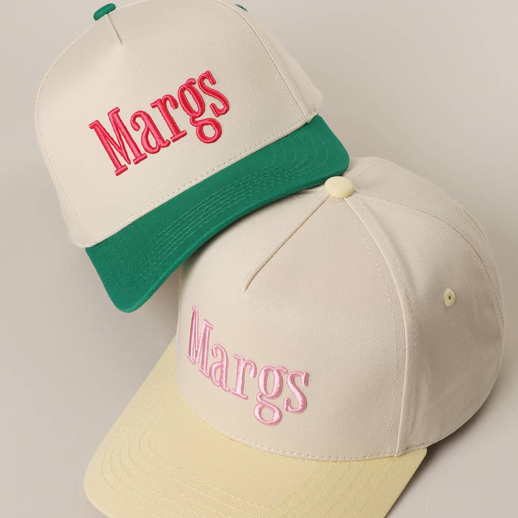Margs Embroidered Canvas Two-Tone Trucker Hat