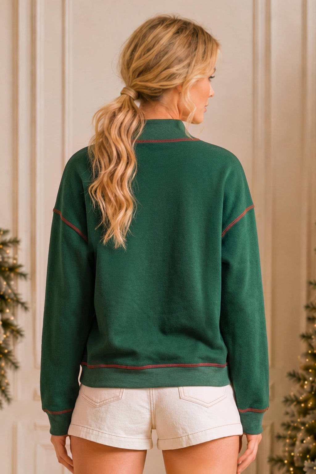 Merry Plaid Patch Holiday Sweatshirt