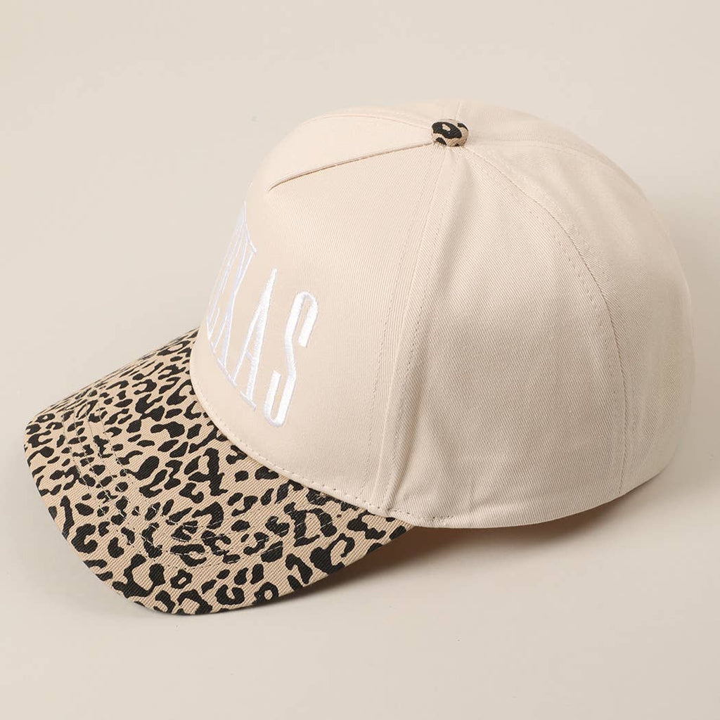 TEXAS Embroidery Leopard Two-Tone Trucker Hat