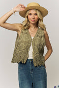 BOHO FLORAL CROCHET LACE VEST- LET4303