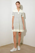 A striped sweater knit mini dress - FSW1208 - OFF WHITE