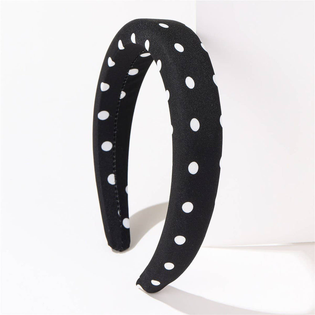 POKA DOT PUFFED SPA HEADBAND HAIR BAND | 40HB189