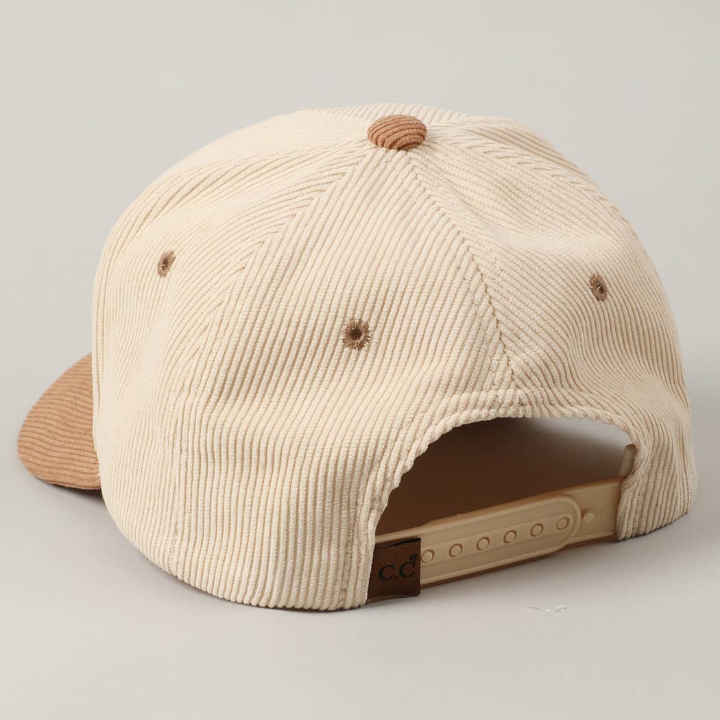 Santa's Favorite Glitter Text 5 Panel Corduroy Cap