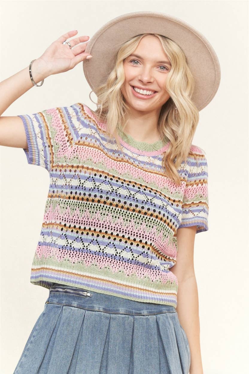 MULTI COLOR SWEATER TOP- LET3330