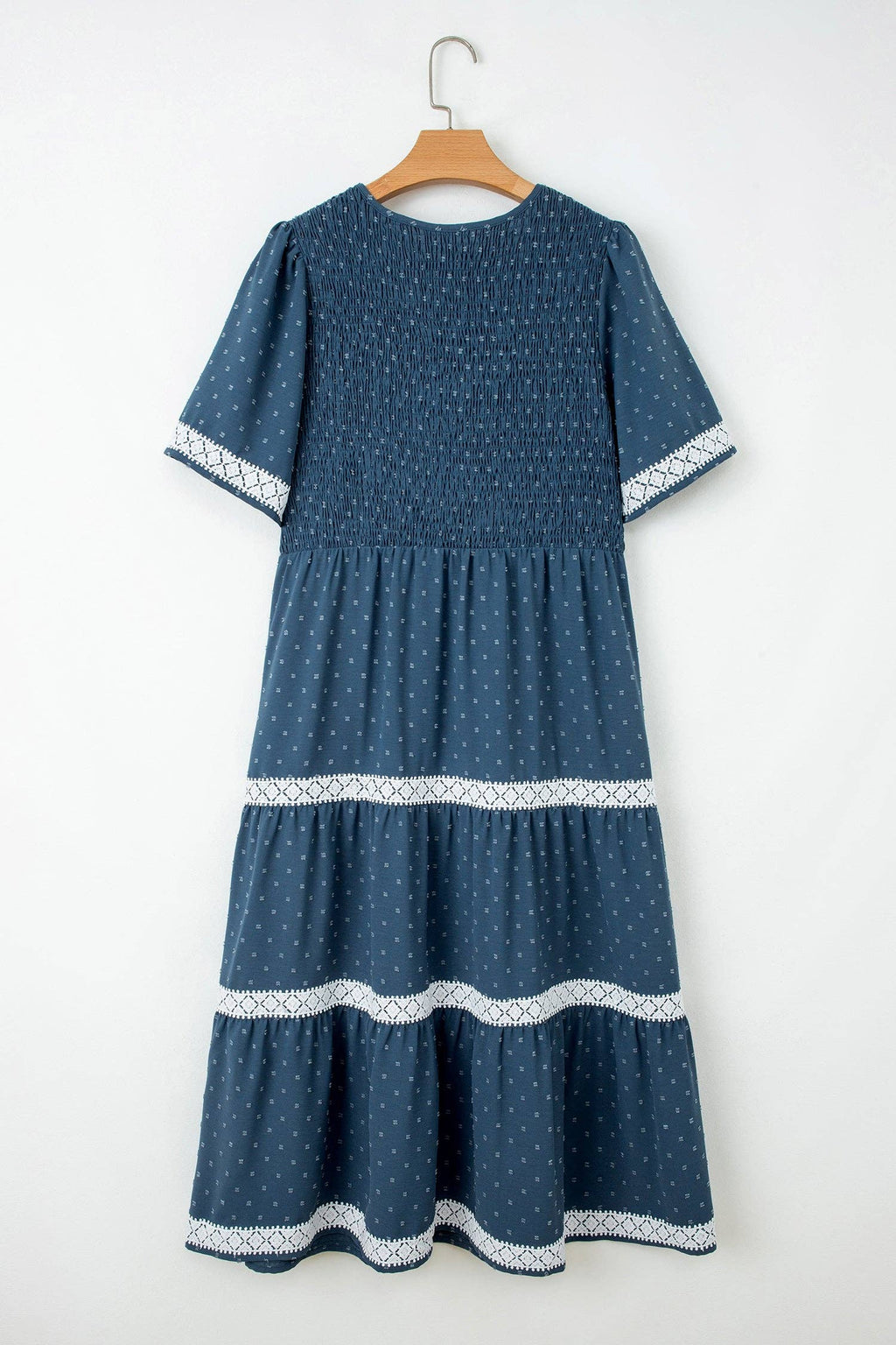 PRETTY BASH Plus Size Swiss Dot Flared Midi Dress