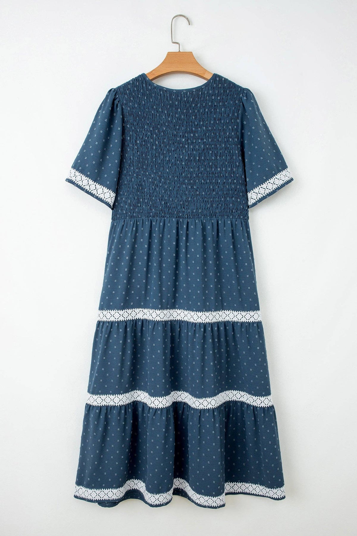 PRETTY BASH Plus Size Swiss Dot Flared Midi Dress