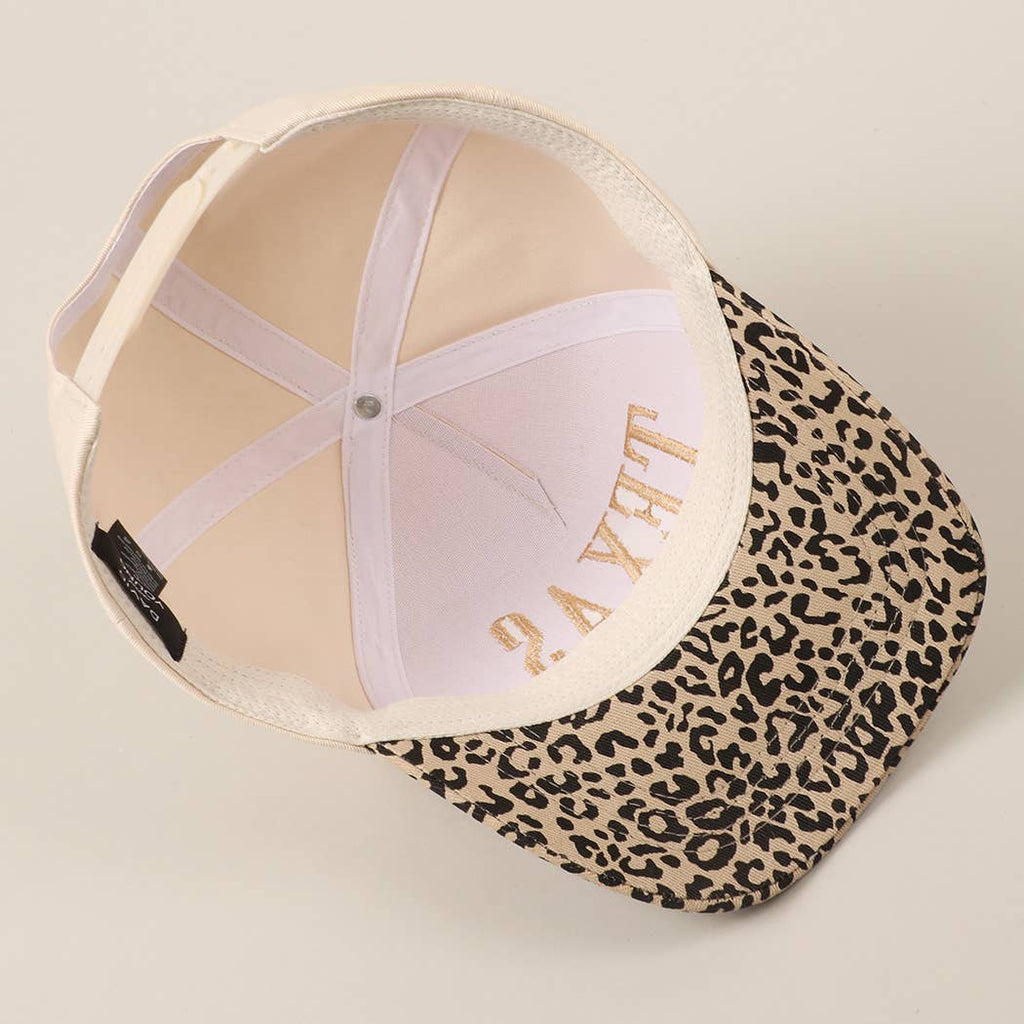TEXAS Embroidery Leopard Two-Tone Trucker Hat