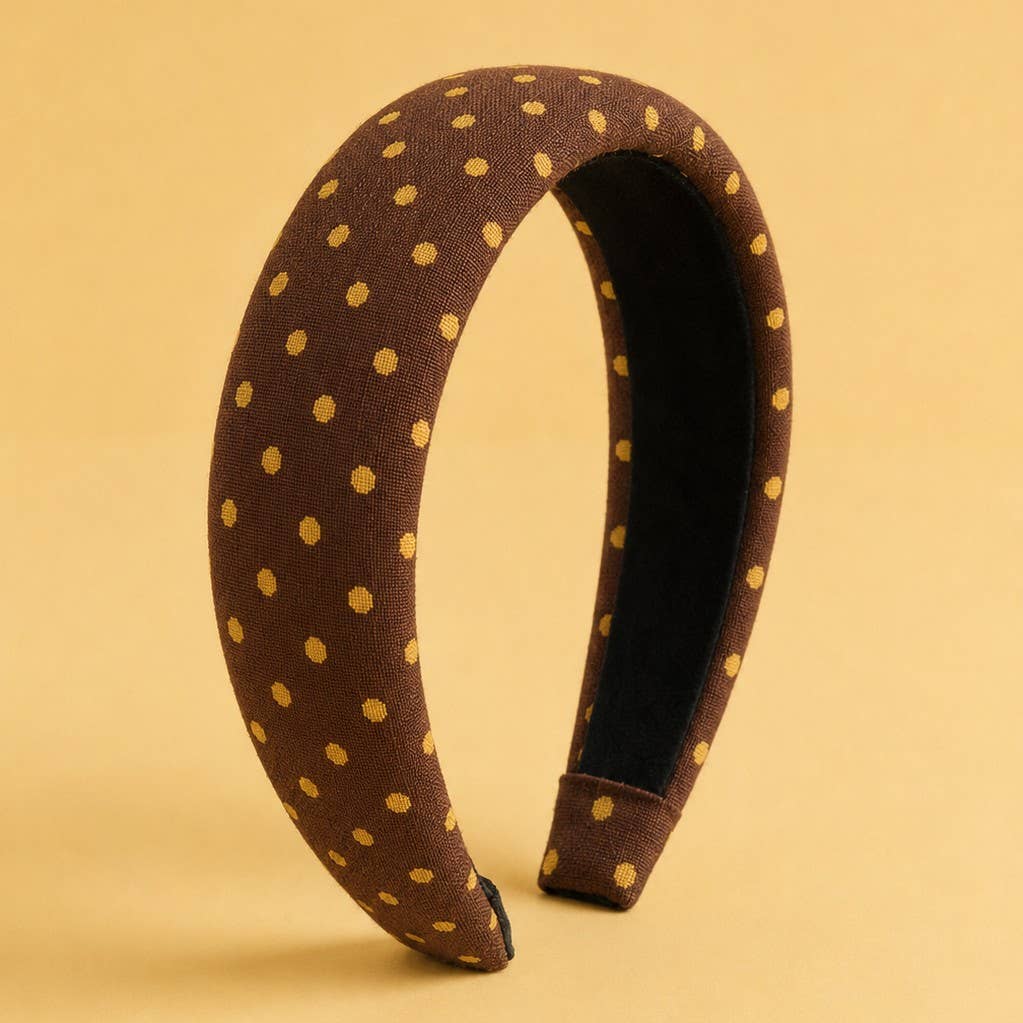 Padded Polka Dot Fabric Headband | 40HB209