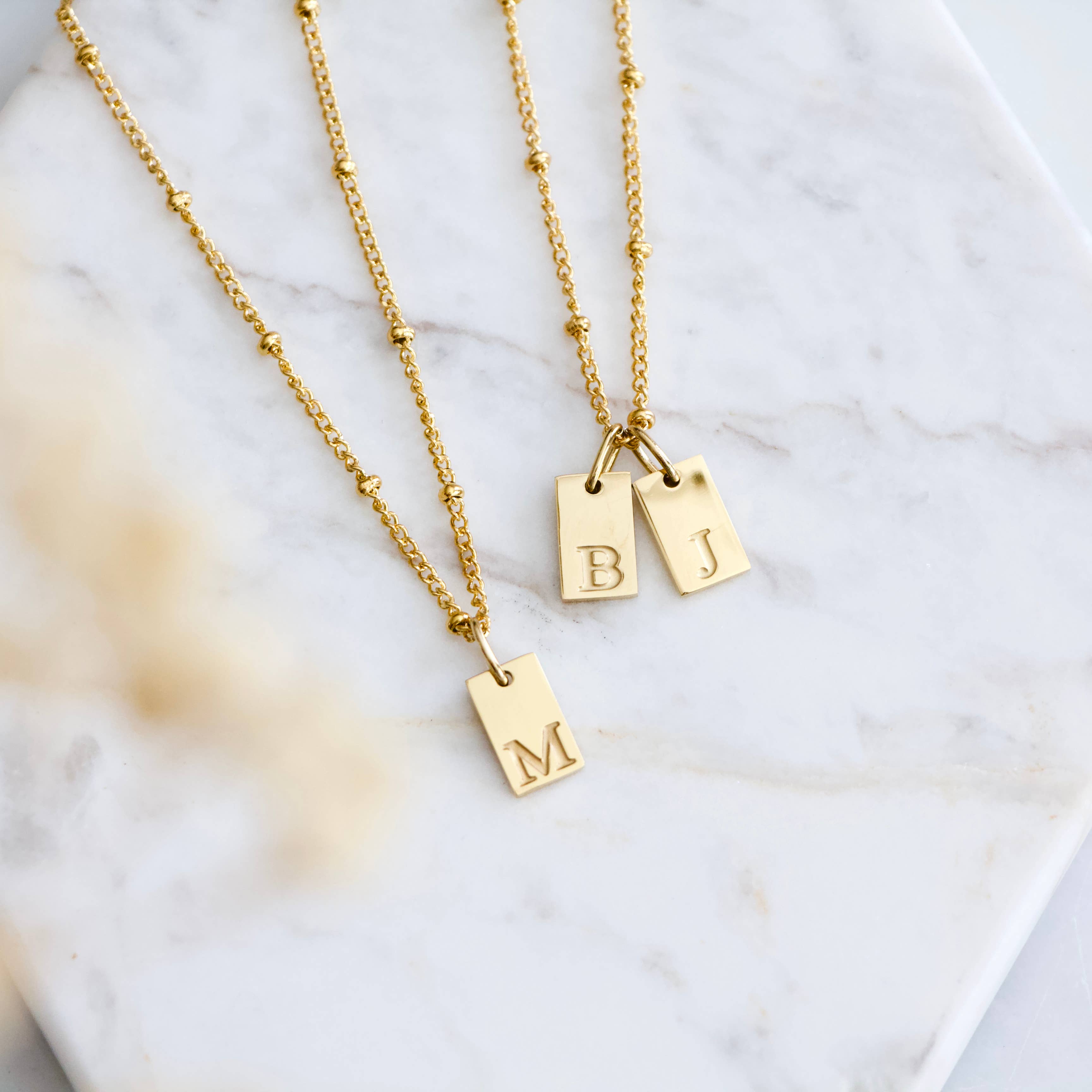 Stamped Letter Necklace 