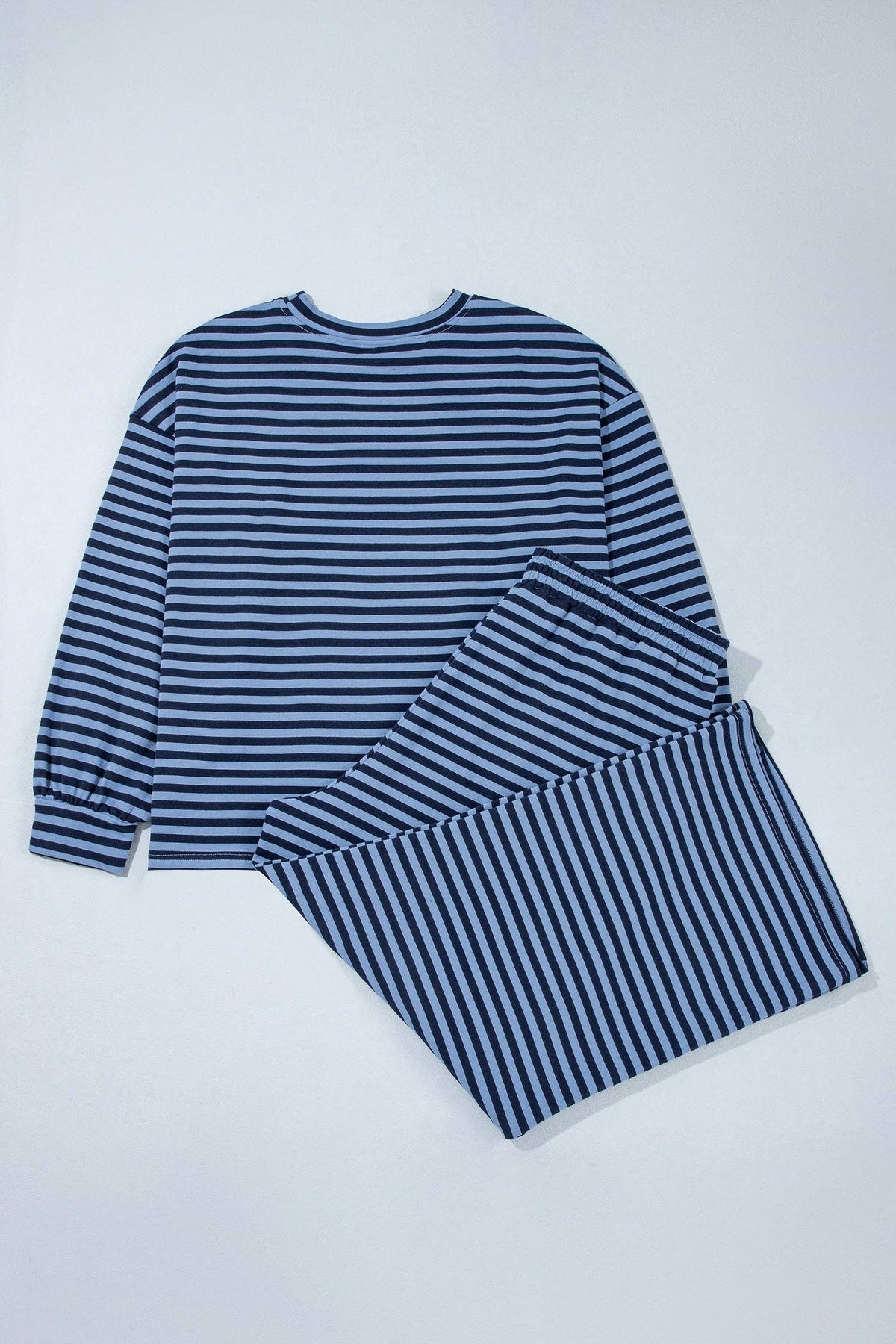 PRETTY BASH Plus Size Stripe Long Sleeve Top & Pants Set