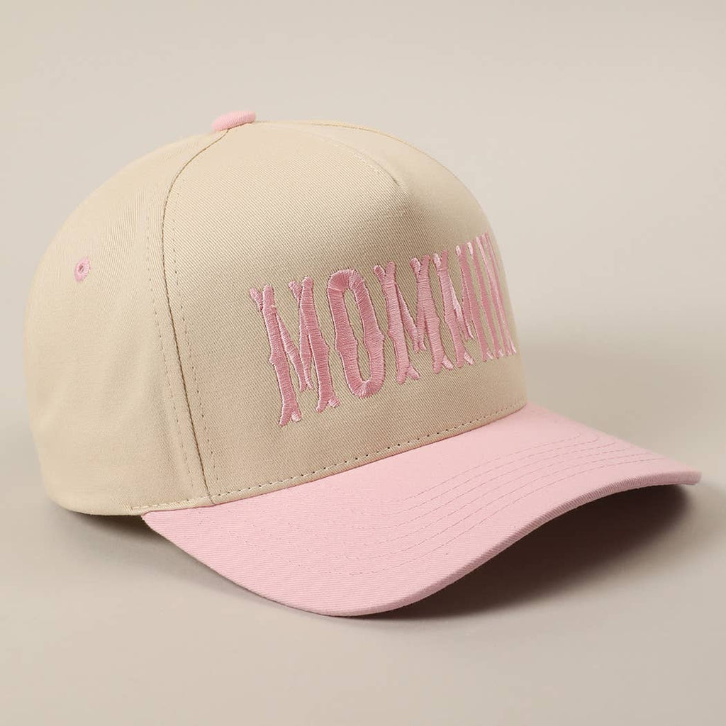 MOMMIN' Letter Embroidery Two-Tone Trucker Hat