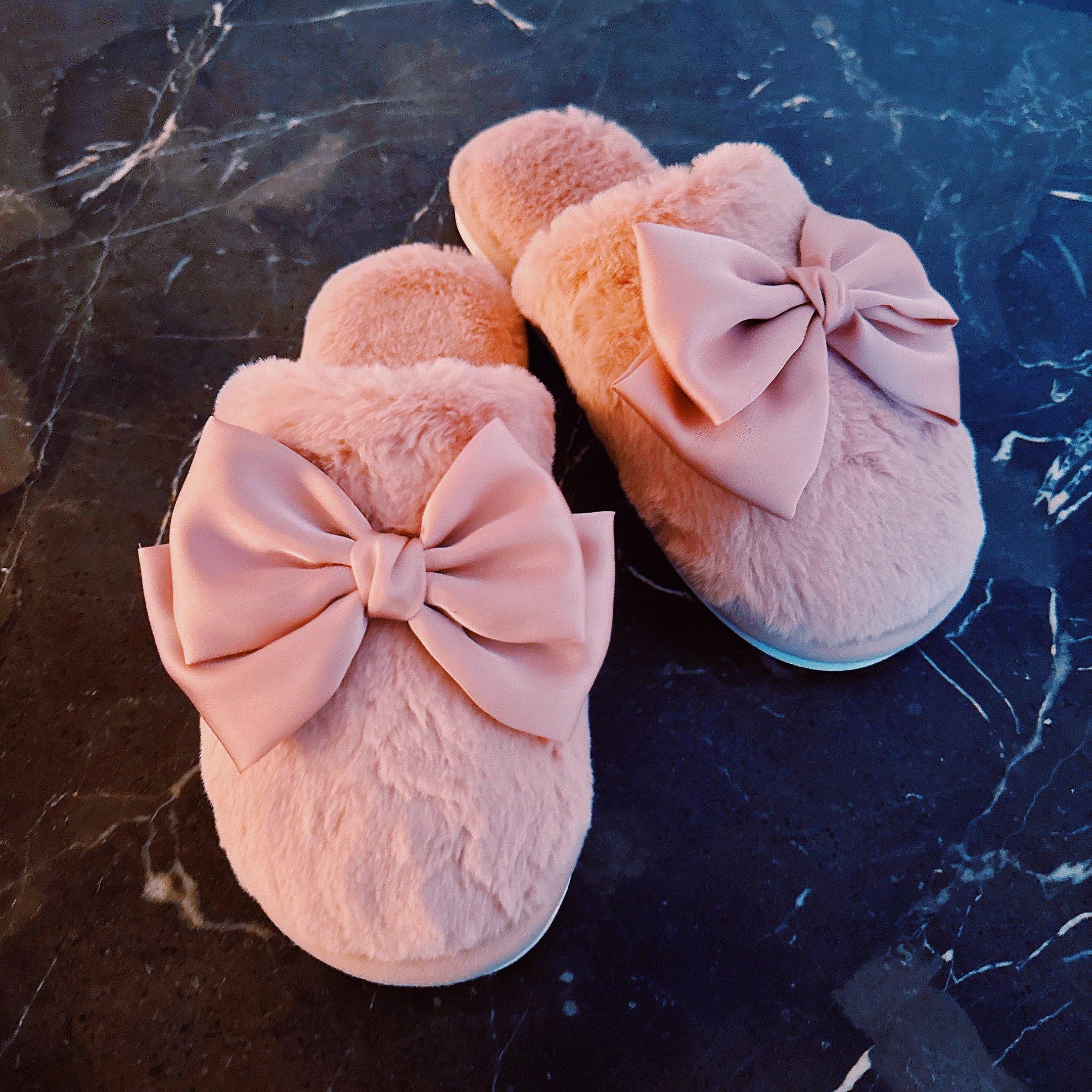 Satin Shine Fur Cozy Lounge Slippers