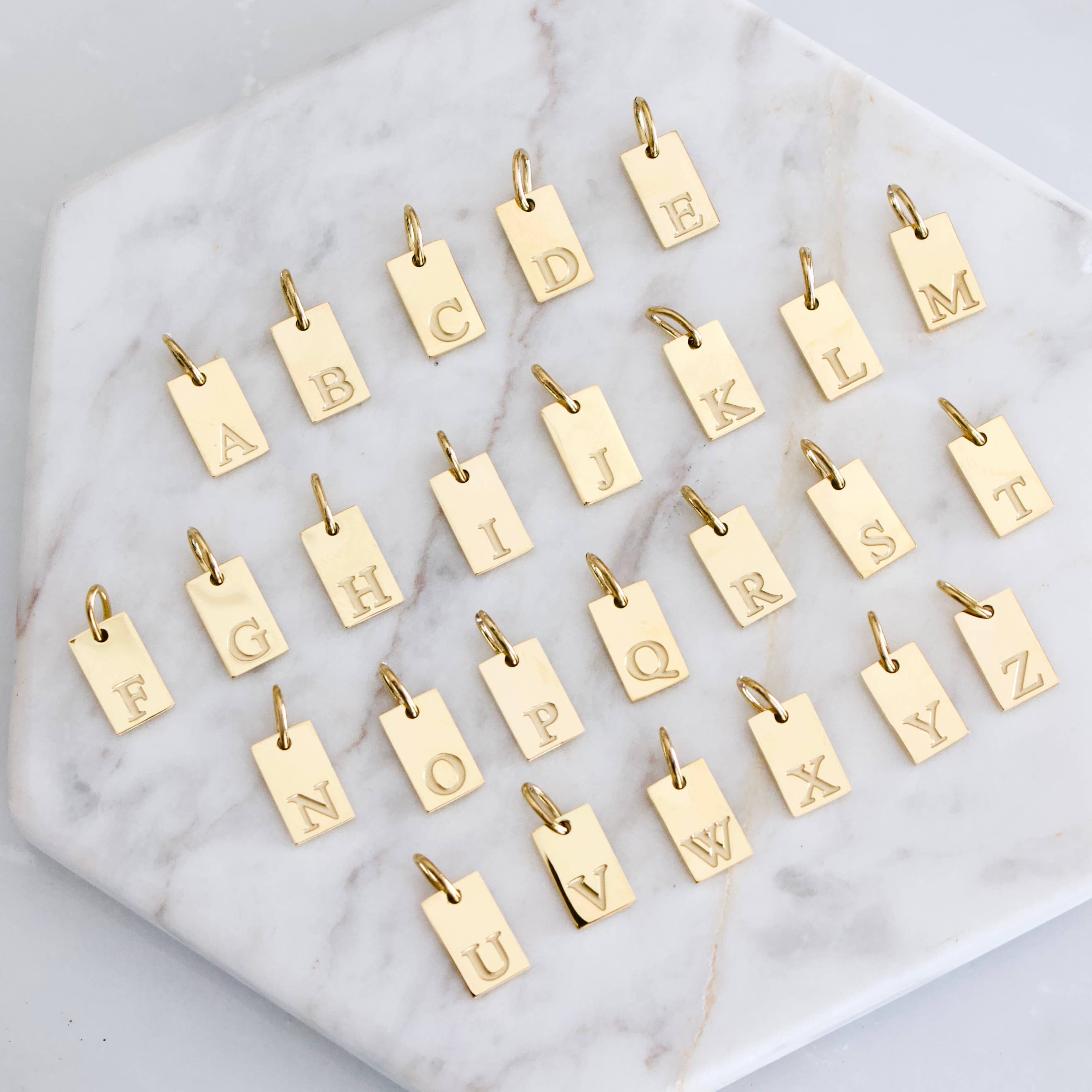Stamped Letter Necklace 