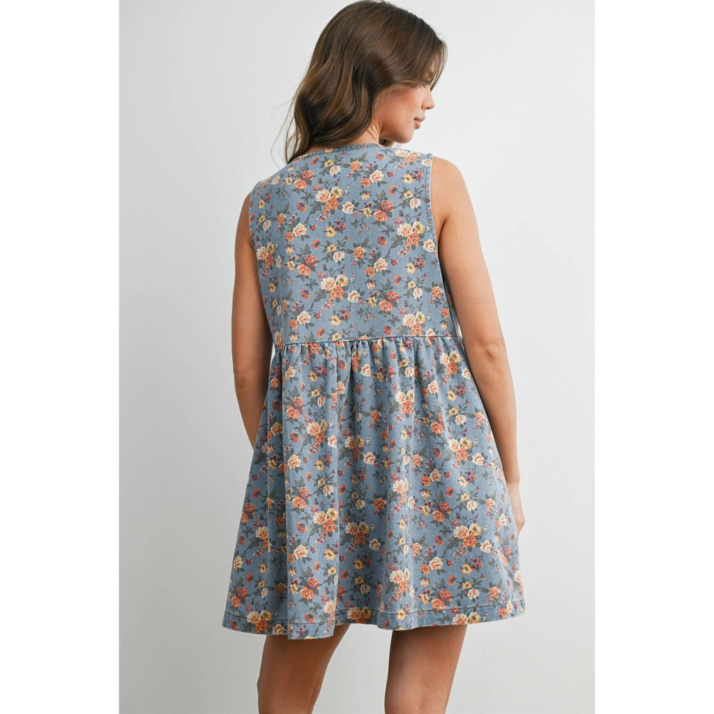 Floral Tie-Front Babydoll Dress - BMD8380