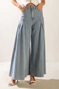 A striped washed denim pant - FP1377-S