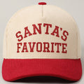 Santa's Favorite Glitter Text 5 Panel Corduroy Cap