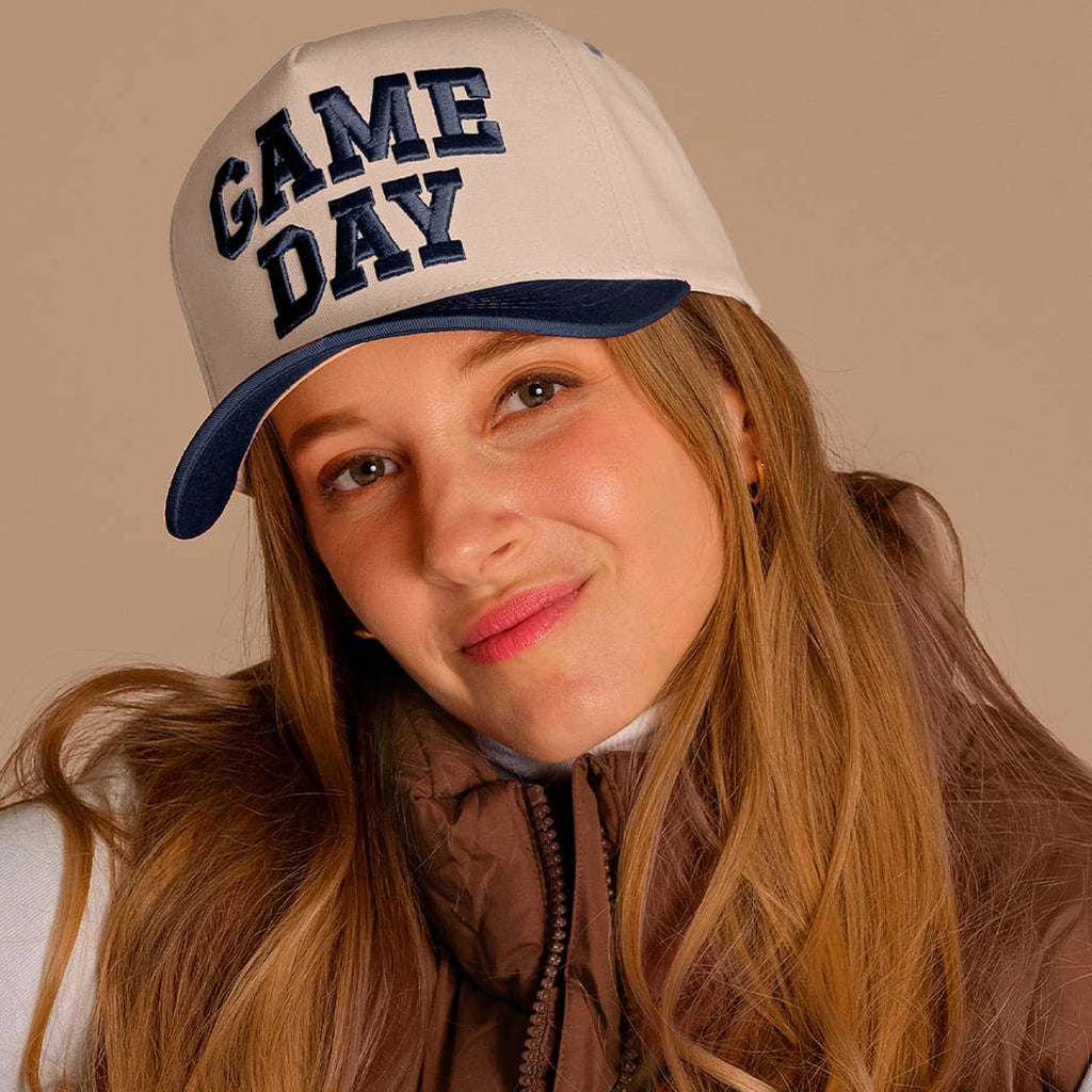 GAME DAY 3D Letter Embroidered Two-Tone Trucker Hat