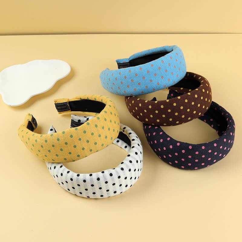 Padded Polka Dot Fabric Headband | 40HB209