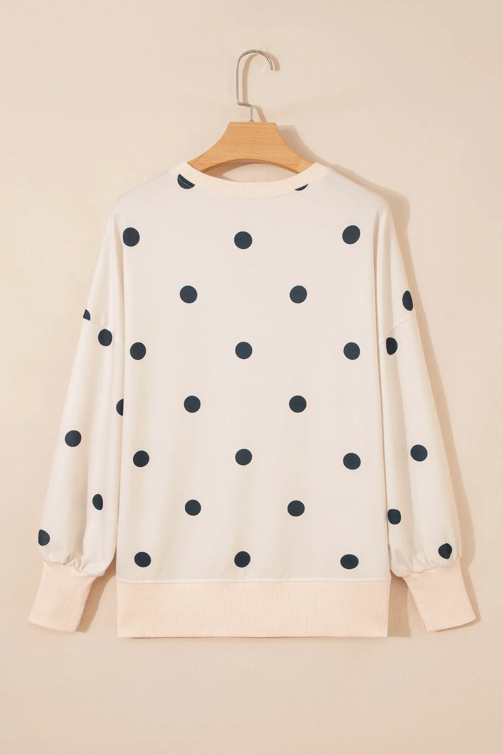 Polka Dot Sweatshirt Oversized Balloon Sleeve Top