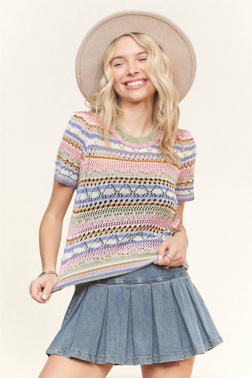 MULTI COLOR SWEATER TOP- LET3330
