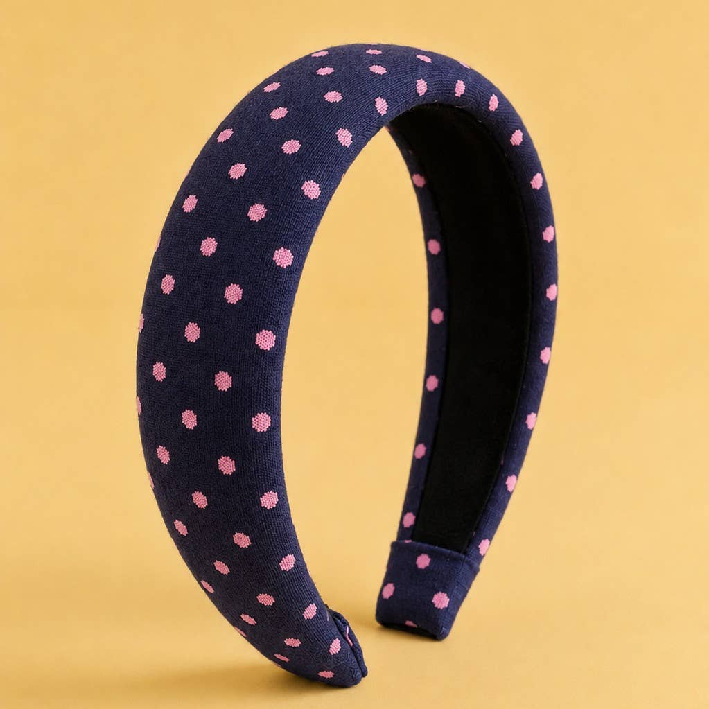 Padded Polka Dot Fabric Headband | 40HB209