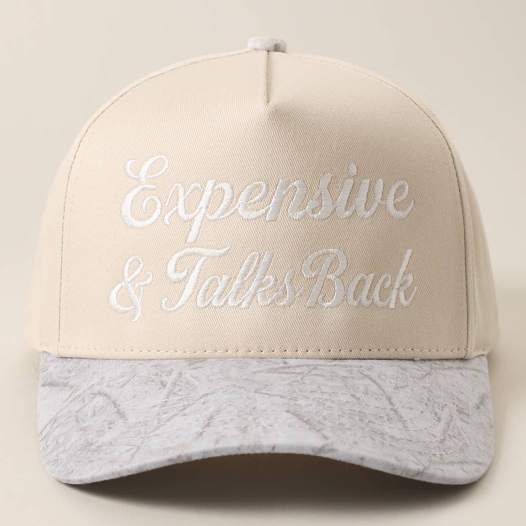 Expensive & Talks Back Embroidered Two Tone Trucker Hat