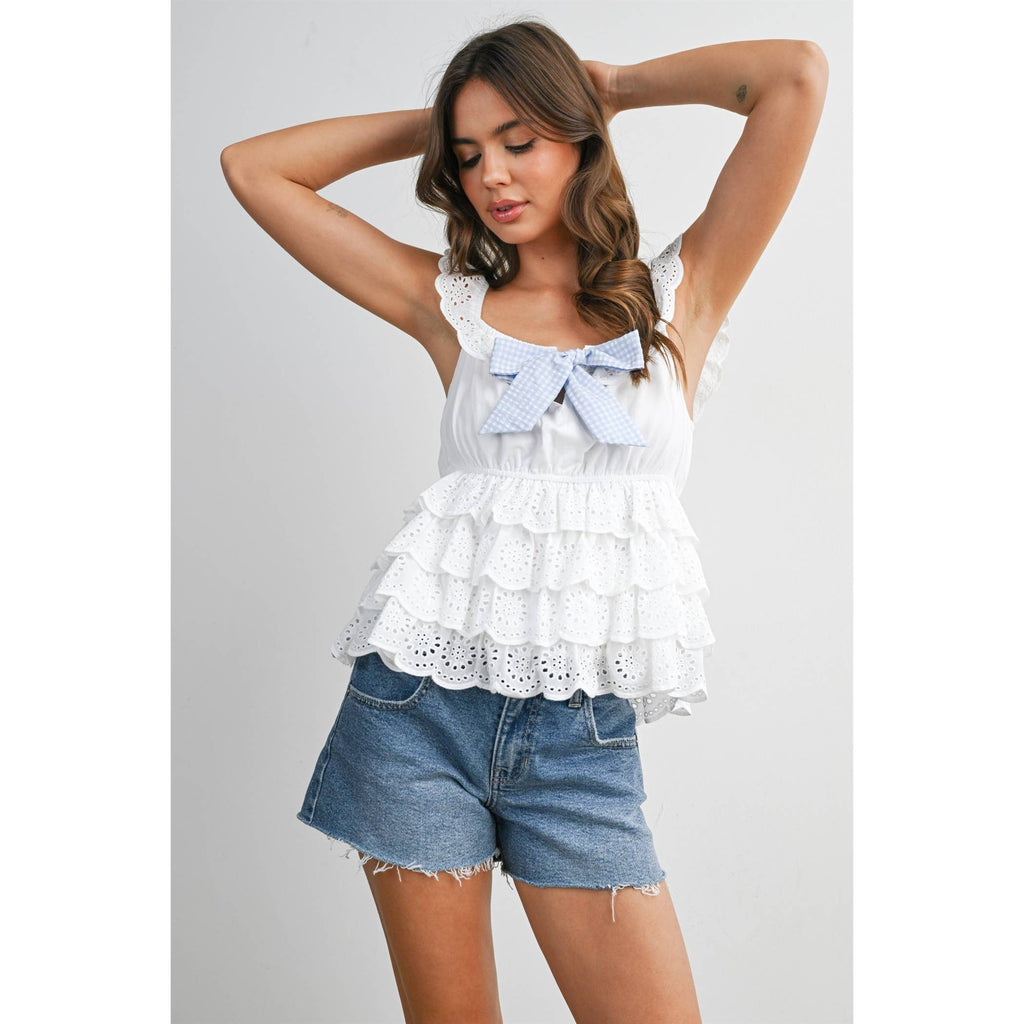 Eyelet Ruffle Layer Camisole - BMT8337
