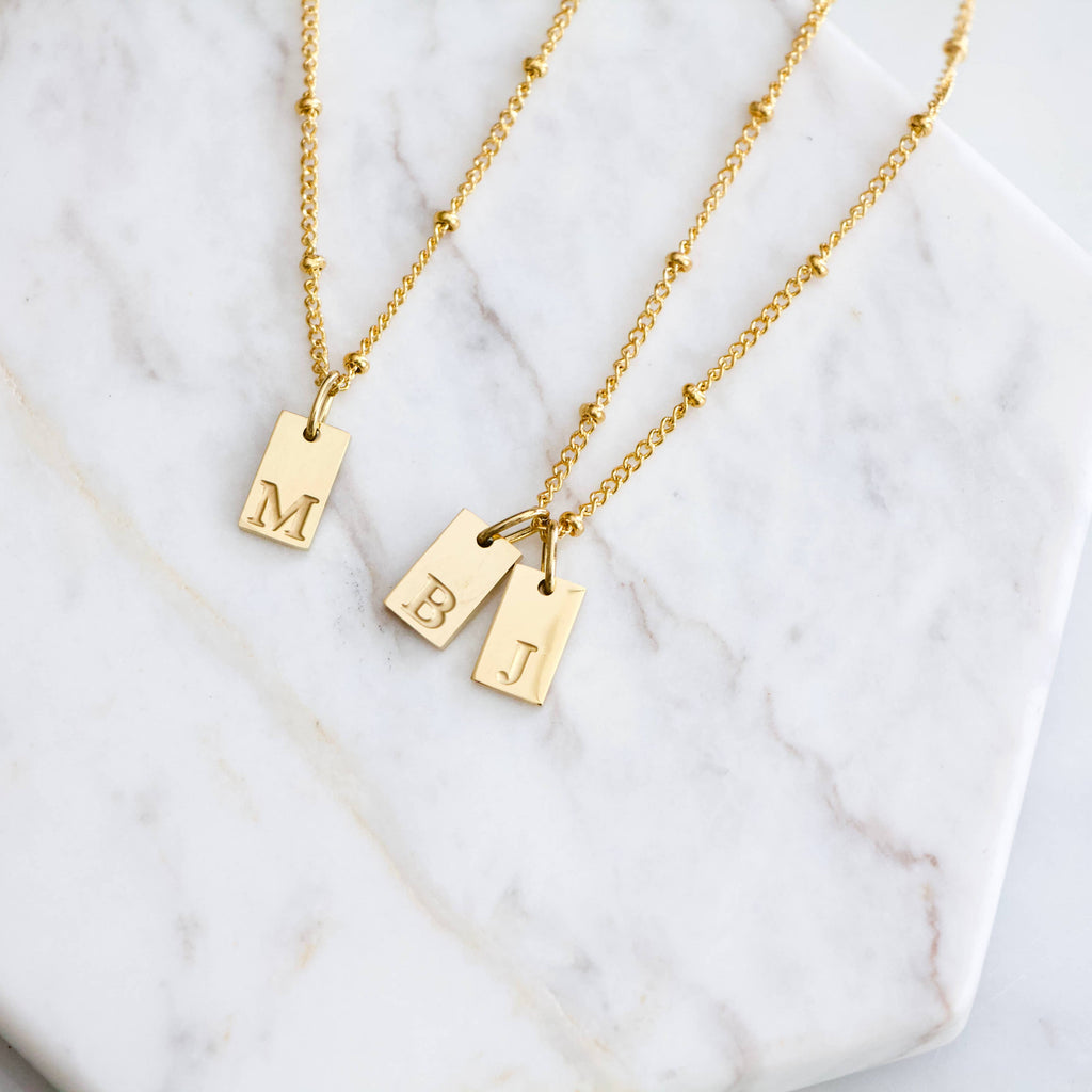 Stamped Letter Necklace 