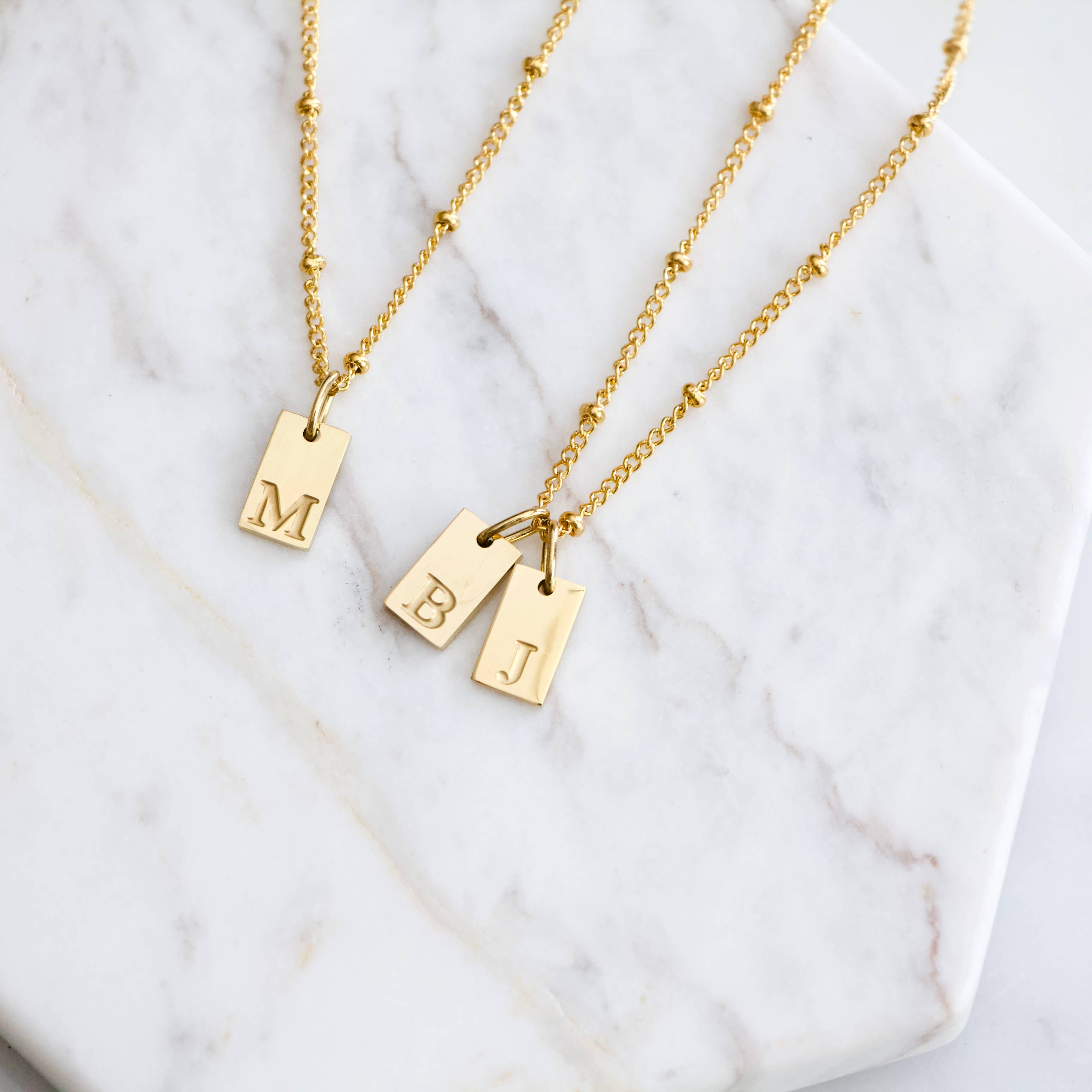 Stamped Letter Necklace 