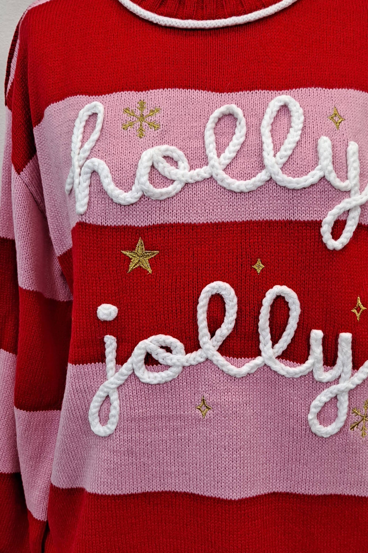 Holly Jolly Striped Holiday Knit Sweater