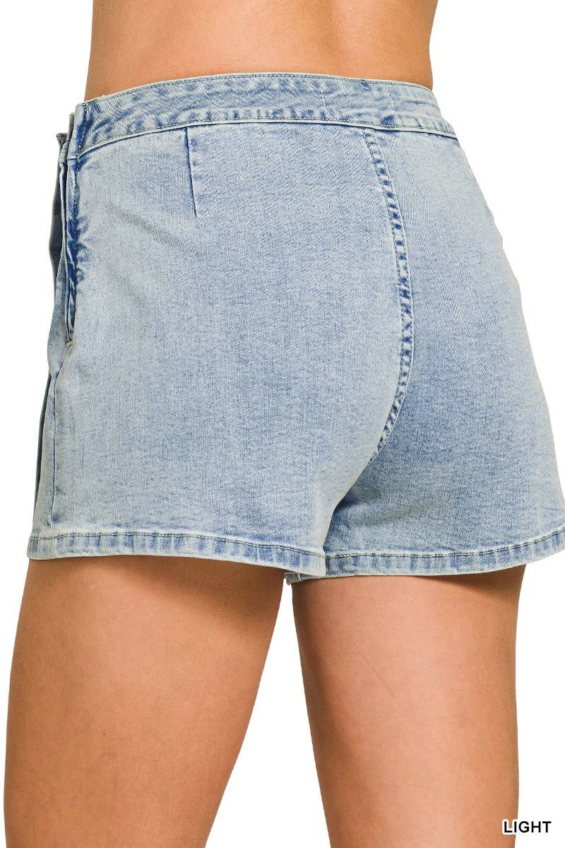 Wrap Front Skort Denim