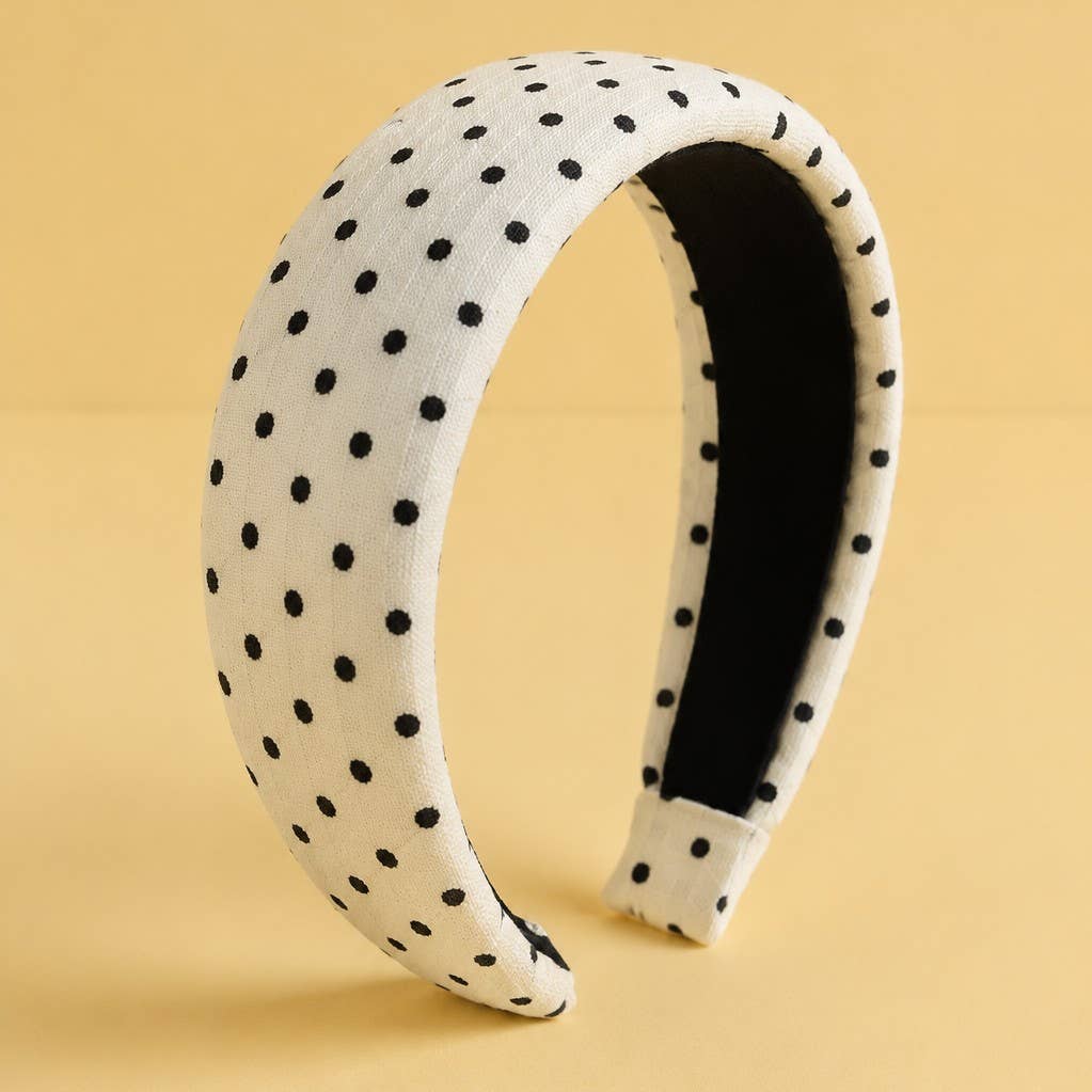 Padded Polka Dot Fabric Headband | 40HB209