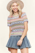 MULTI COLOR SWEATER TOP- LET3330